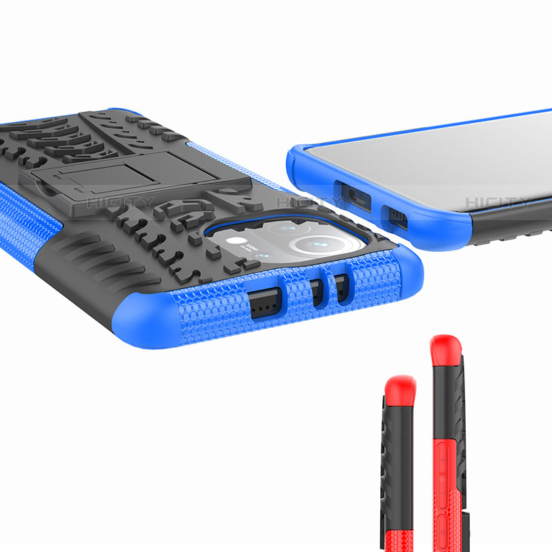 Silikon Hülle Handyhülle und Kunststoff Schutzhülle Tasche mit Ständer R07 für Xiaomi Mi 11 5G