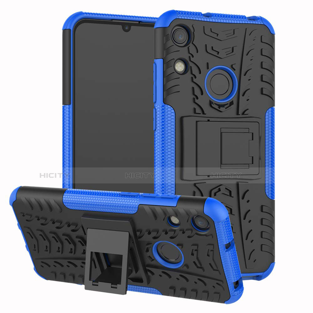Silikon Hülle Handyhülle und Kunststoff Schutzhülle Tasche mit Ständer Z01 für Huawei Honor 8A groß