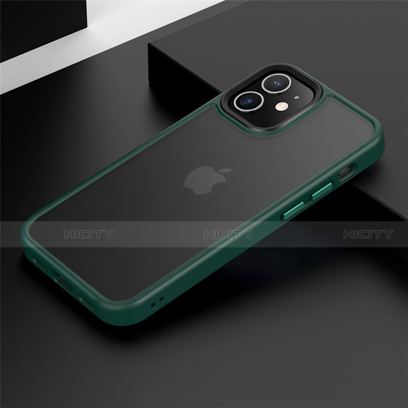 Silikon Hülle Handyhülle und Kunststoff Schutzhülle Tasche N01 für Apple iPhone 12 Grün