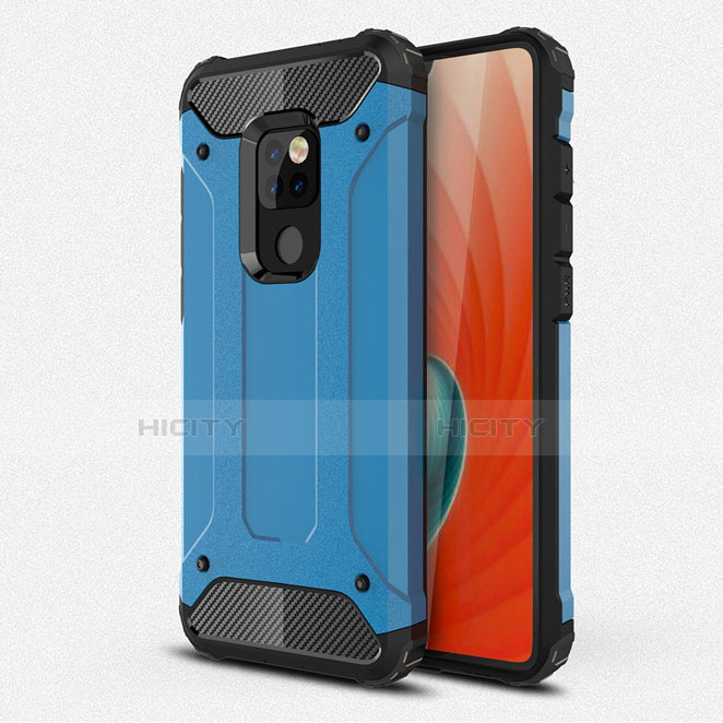 Silikon Hülle Handyhülle und Kunststoff Schutzhülle Tasche R01 für Huawei Mate 20 Hellblau Plus