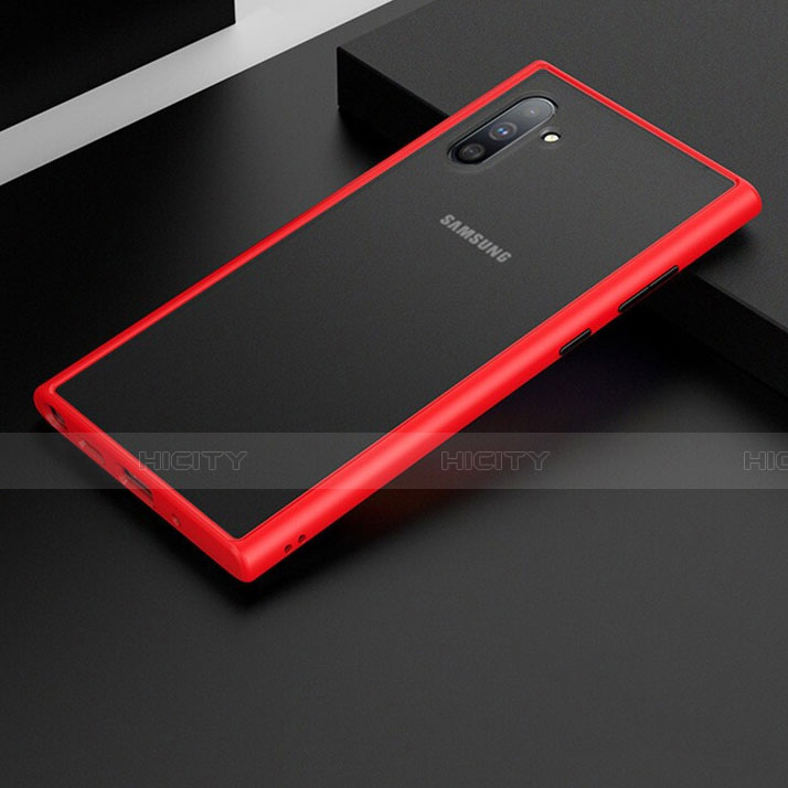 Silikon Hülle Handyhülle und Kunststoff Schutzhülle Tasche R01 für Samsung Galaxy Note 10 5G Rot