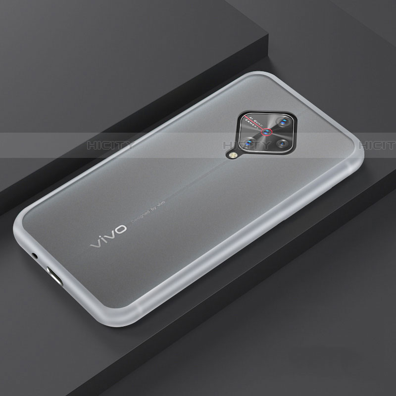 Silikon Hülle Handyhülle und Kunststoff Schutzhülle Tasche U01 für Vivo X50 Lite Weiß