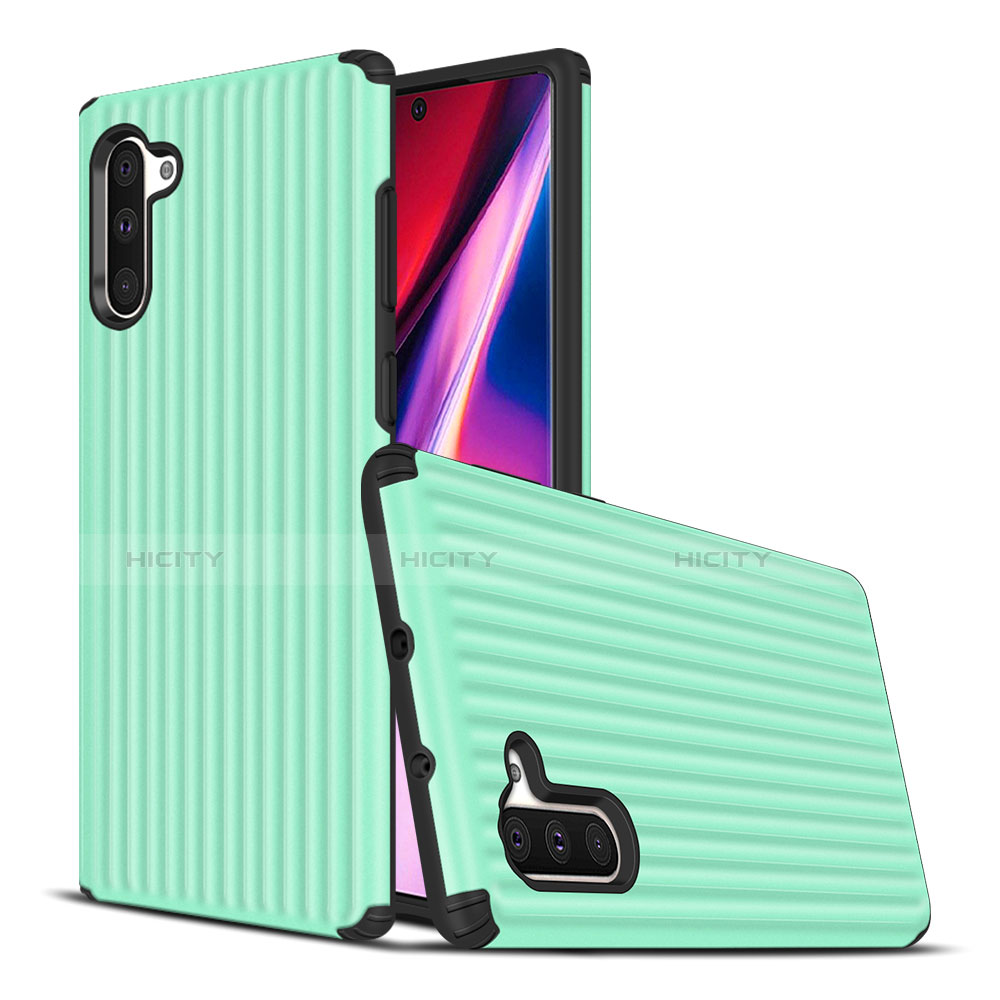 Silikon Hülle Handyhülle und Kunststoff Schutzhülle Tasche U02 für Samsung Galaxy Note 10 5G Grün Plus