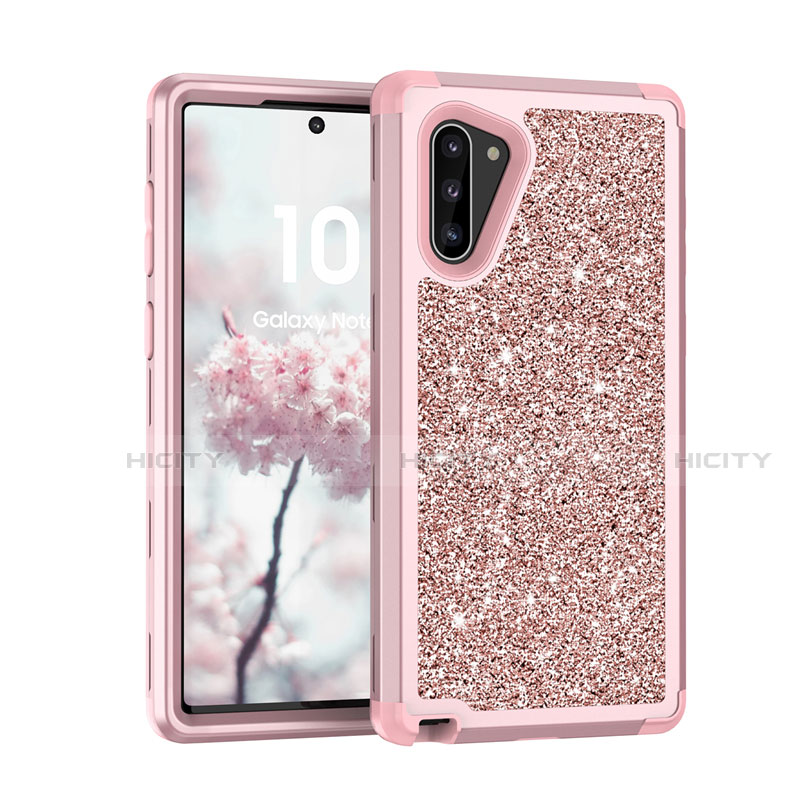 Silikon Hülle Handyhülle und Kunststoff Schutzhülle Tasche Vorder und Rückseite 360 Grad Bling-Bling für Samsung Galaxy Note 10 5G groß