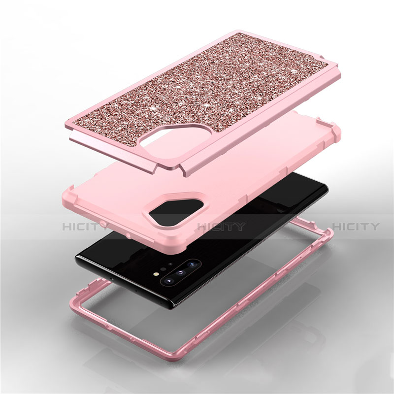 Silikon Hülle Handyhülle und Kunststoff Schutzhülle Tasche Vorder und Rückseite 360 Grad Bling-Bling für Samsung Galaxy Note 10 Plus 5G