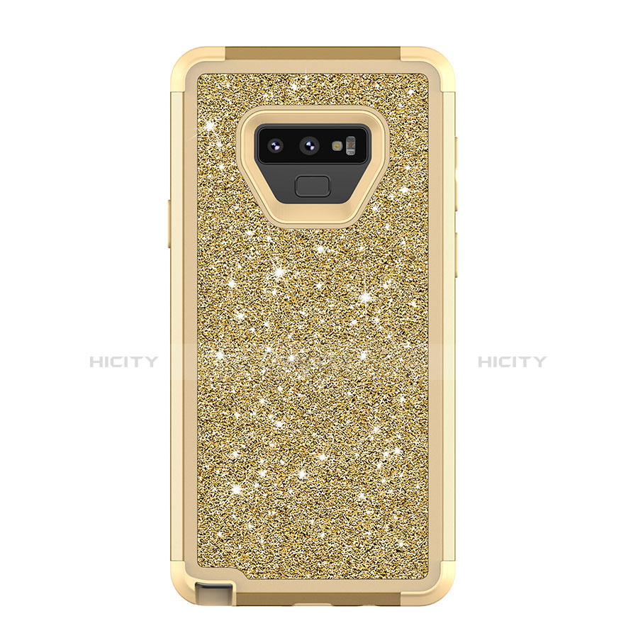 Silikon Hülle Handyhülle und Kunststoff Schutzhülle Tasche Vorder und Rückseite 360 Grad Bling-Bling für Samsung Galaxy Note 9 groß