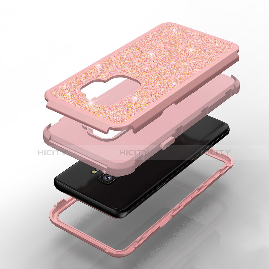 Silikon Hülle Handyhülle und Kunststoff Schutzhülle Tasche Vorder und Rückseite 360 Grad Bling-Bling für Samsung Galaxy S9