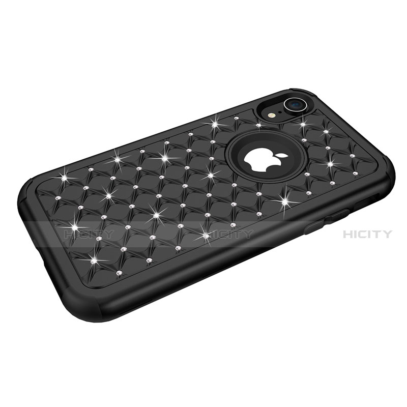 Silikon Hülle Handyhülle und Kunststoff Schutzhülle Tasche Vorder und Rückseite 360 Grad Bling-Bling U01 für Apple iPhone XR groß