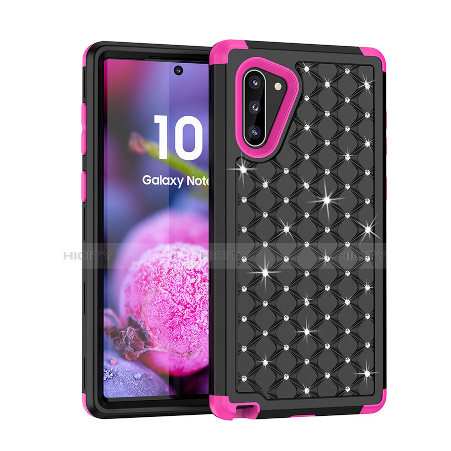 Silikon Hülle Handyhülle und Kunststoff Schutzhülle Tasche Vorder und Rückseite 360 Grad Bling-Bling U01 für Samsung Galaxy Note 10 5G