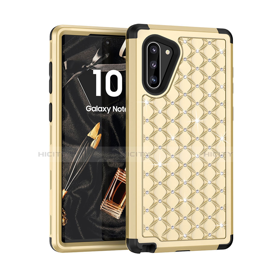 Silikon Hülle Handyhülle und Kunststoff Schutzhülle Tasche Vorder und Rückseite 360 Grad Bling-Bling U01 für Samsung Galaxy Note 10 5G