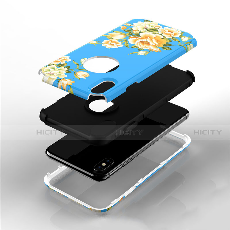 Silikon Hülle Handyhülle und Kunststoff Schutzhülle Tasche Vorder und Rückseite 360 Grad für Apple iPhone X