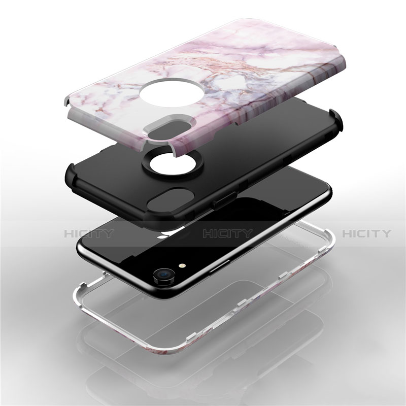 Silikon Hülle Handyhülle und Kunststoff Schutzhülle Tasche Vorder und Rückseite 360 Grad für Apple iPhone XR groß