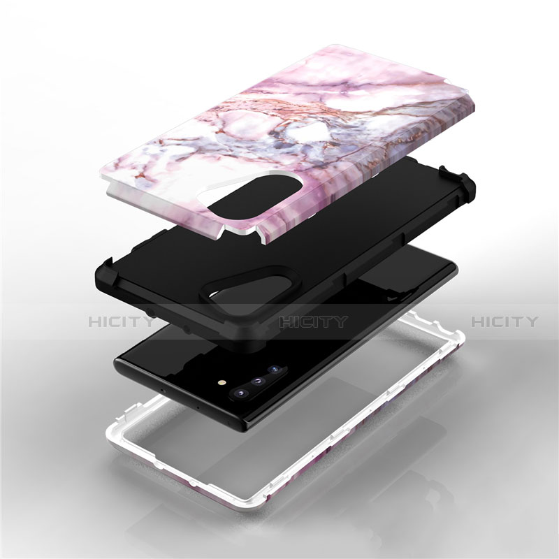 Silikon Hülle Handyhülle und Kunststoff Schutzhülle Tasche Vorder und Rückseite 360 Grad für Samsung Galaxy Note 10 groß