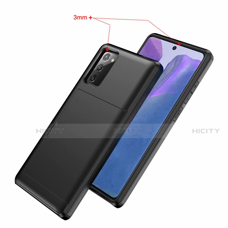 Silikon Hülle Handyhülle und Kunststoff Schutzhülle Tasche Vorder und Rückseite 360 Grad Ganzkörper N01 für Samsung Galaxy Note 20 5G groß