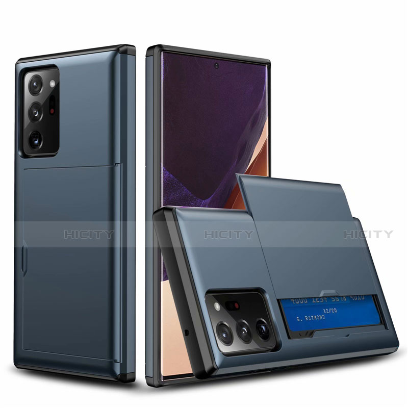 Silikon Hülle Handyhülle und Kunststoff Schutzhülle Tasche Vorder und Rückseite 360 Grad Ganzkörper N01 für Samsung Galaxy Note 20 Ultra 5G Blau Plus