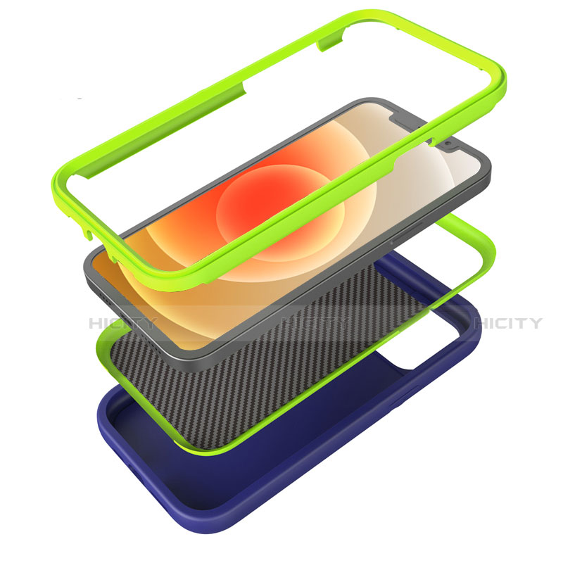 Silikon Hülle Handyhülle und Kunststoff Schutzhülle Tasche Vorder und Rückseite 360 Grad Ganzkörper R01 für Apple iPhone 12 Pro groß