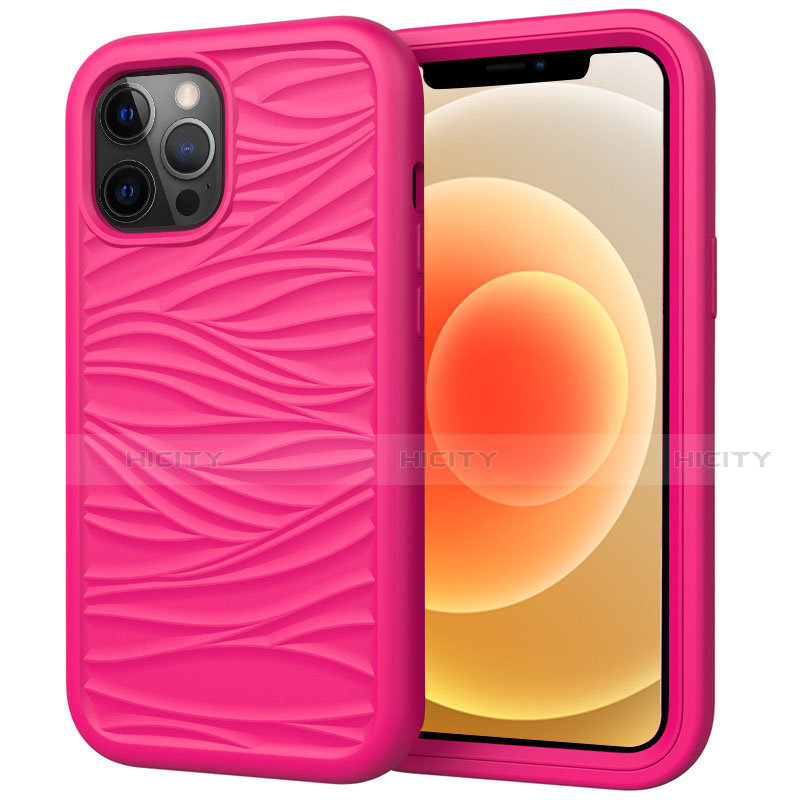 Silikon Hülle Handyhülle und Kunststoff Schutzhülle Tasche Vorder und Rückseite 360 Grad Ganzkörper R01 für Apple iPhone 12 Pro Max Pink Plus
