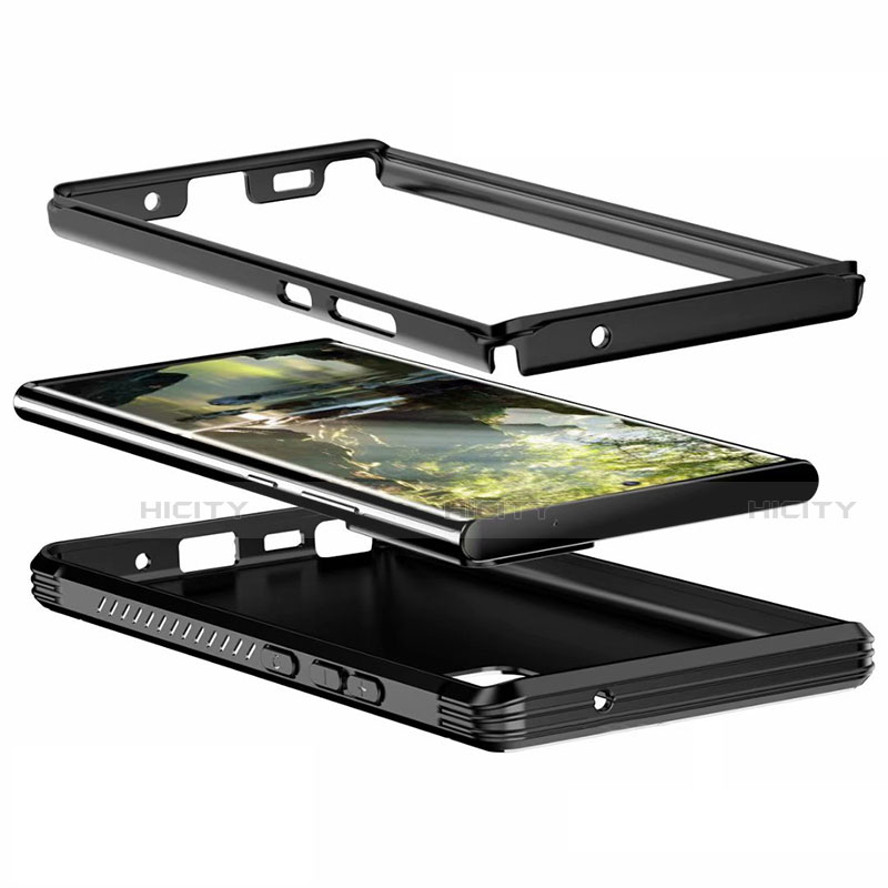 Silikon Hülle Handyhülle und Kunststoff Schutzhülle Tasche Vorder und Rückseite 360 Grad Ganzkörper R01 für Samsung Galaxy Note 20 Ultra 5G Schwarz groß