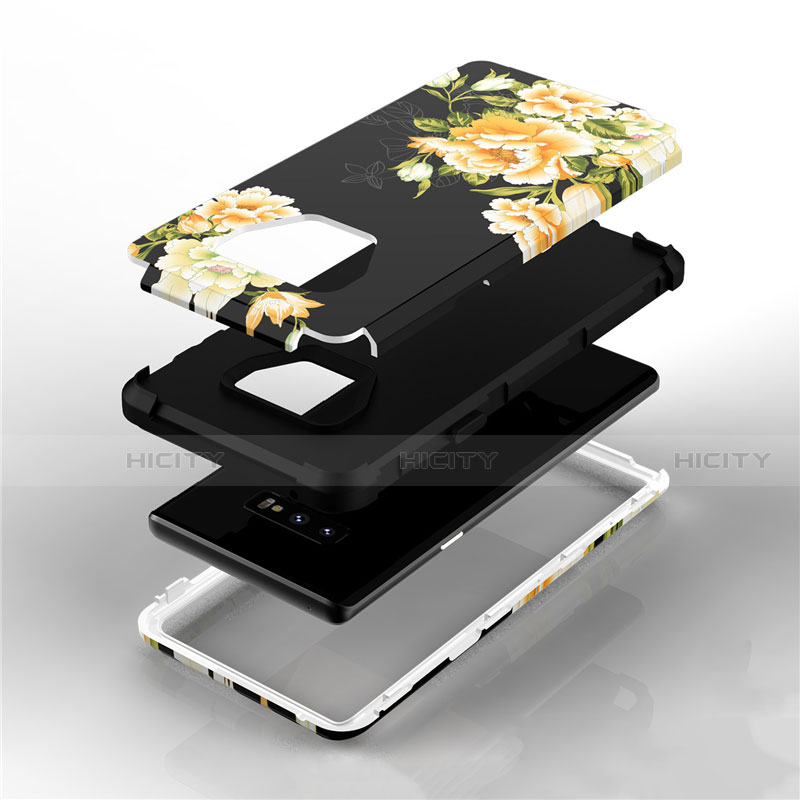 Silikon Hülle Handyhülle und Kunststoff Schutzhülle Tasche Vorder und Rückseite 360 Grad U01 für Samsung Galaxy Note 9 groß