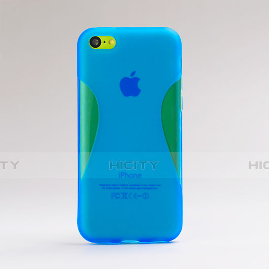 Silikon Hülle Handyhülle X-Line Transparent Schutzhülle Matt für Apple iPhone 5C Blau Plus
