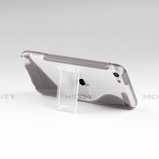 Silikon Hülle S-Line Stand Schutzhülle Durchsichtig Transparent für Apple iPod Touch 5 Grau Plus