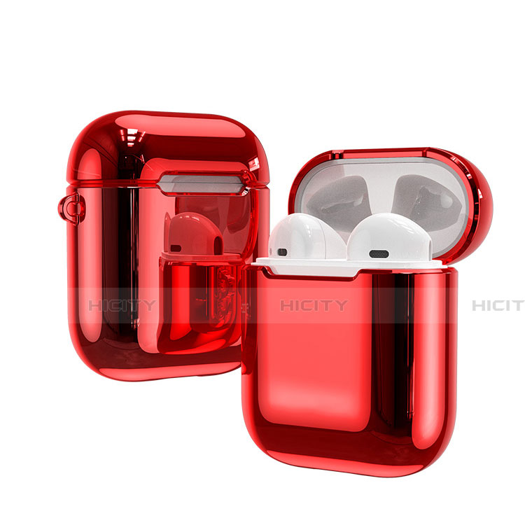 Silikon Hülle Schutzhülle Skin mit Karabiner für AirPods Ladekoffer C03 Rot Plus