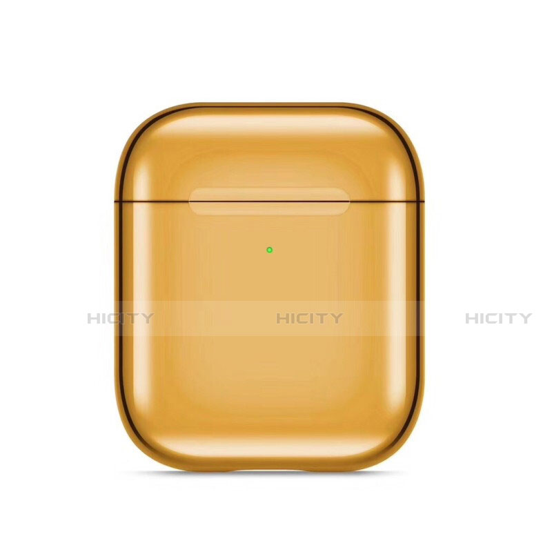 Silikon Hülle Schutzhülle Skin mit Karabiner für AirPods Ladekoffer C07 Gold Plus