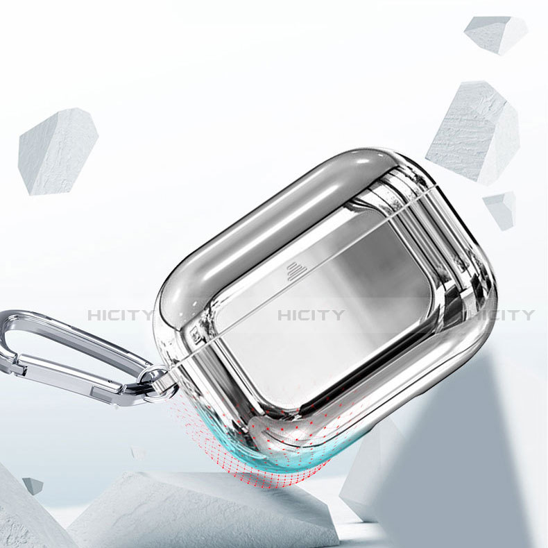 Silikon Hülle Schutzhülle Skin mit Karabiner für AirPods Pro Ladekoffer C01
