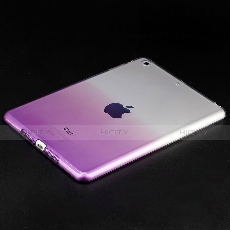 Silikon Hülle Ultra Dünn Schutzhülle Durchsichtig Farbverlauf für Apple iPad Mini 3 Violett
