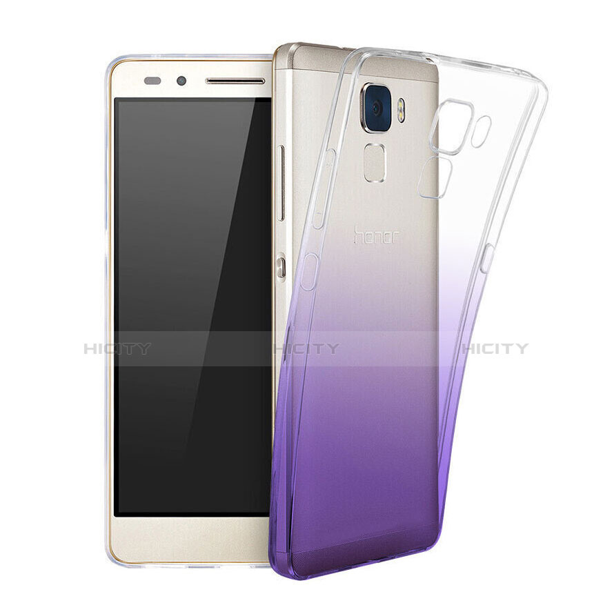 Silikon Hülle Ultra Dünn Schutzhülle Durchsichtig Farbverlauf für Huawei Honor 7 Lite Violett Plus