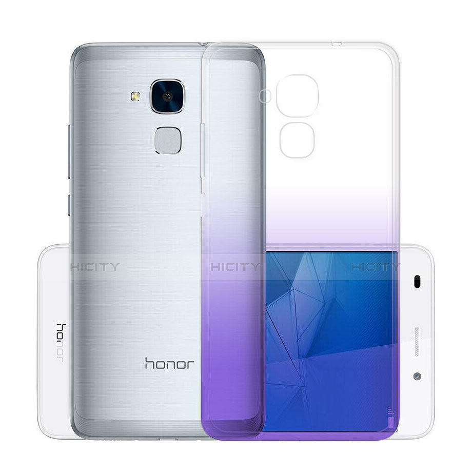Silikon Hülle Ultra Dünn Schutzhülle Durchsichtig Farbverlauf für Huawei Honor 7 Lite Violett groß