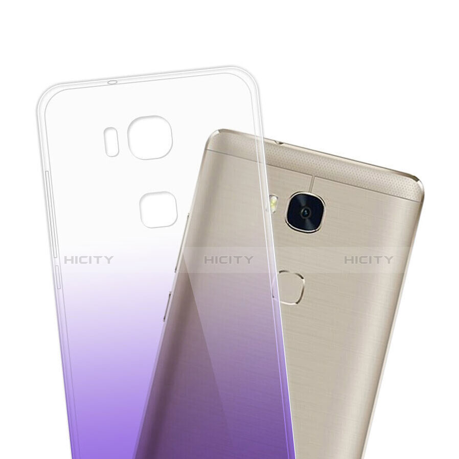 Silikon Hülle Ultra Dünn Schutzhülle Durchsichtig Farbverlauf für Huawei Honor 7 Lite Violett groß