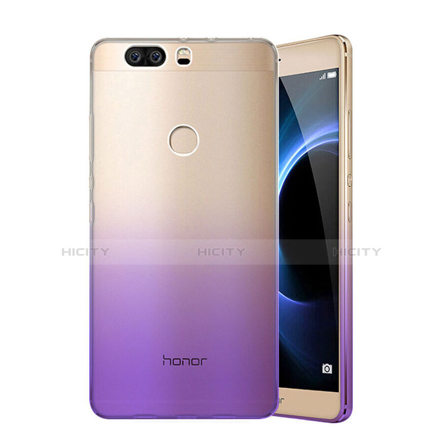 Silikon Hülle Ultra Dünn Schutzhülle Durchsichtig Farbverlauf für Huawei Honor V8 Violett
