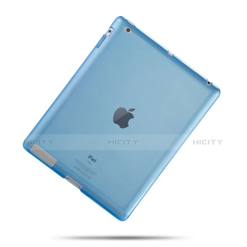 Silikon Hülle Ultra Dünn Schutzhülle Durchsichtig Transparent für Apple iPad 4 Hellblau Plus