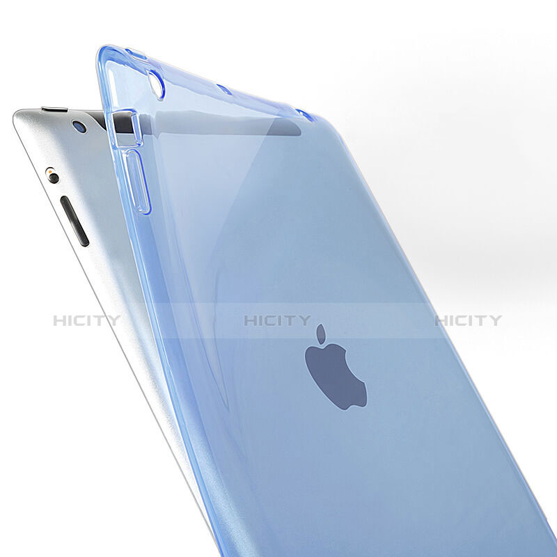 Silikon Hülle Ultra Dünn Schutzhülle Durchsichtig Transparent für Apple iPad 4 Hellblau groß