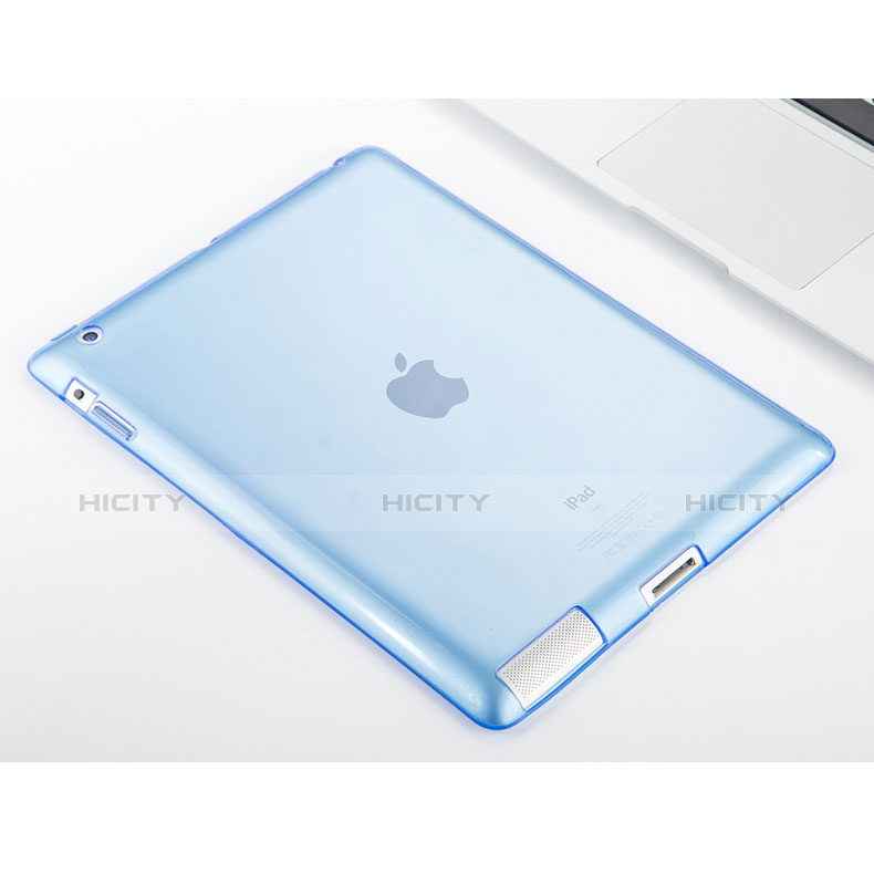 Silikon Hülle Ultra Dünn Schutzhülle Durchsichtig Transparent für Apple iPad 4 Hellblau groß