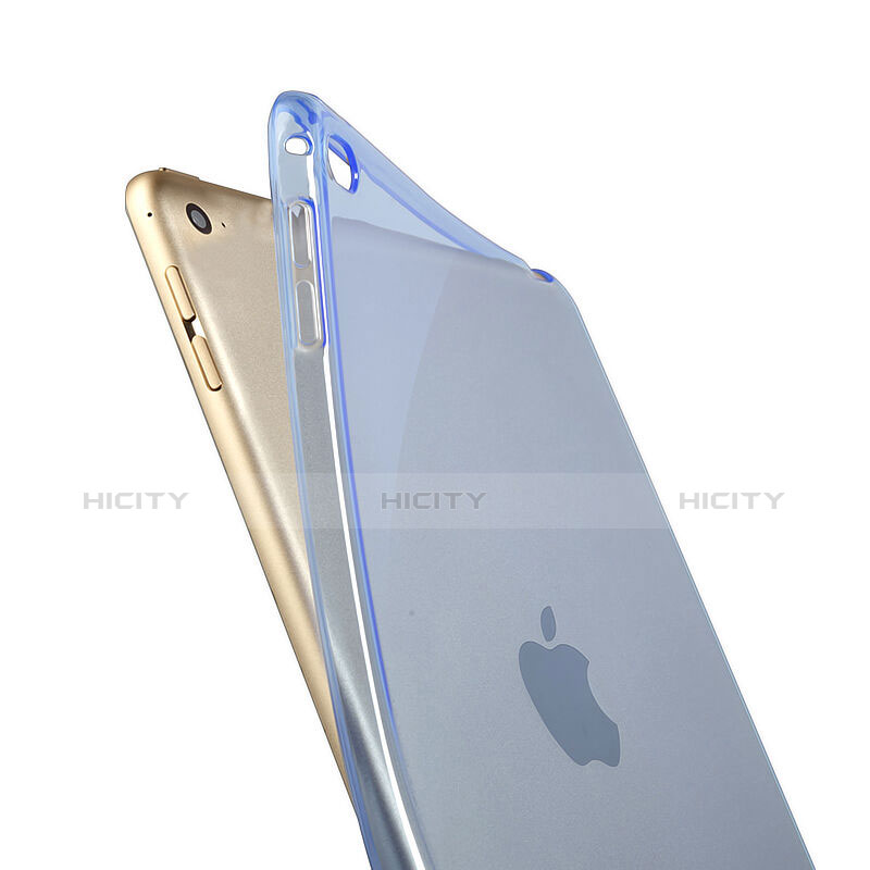 Silikon Hülle Ultra Dünn Schutzhülle Durchsichtig Transparent für Apple iPad Mini 4 Blau