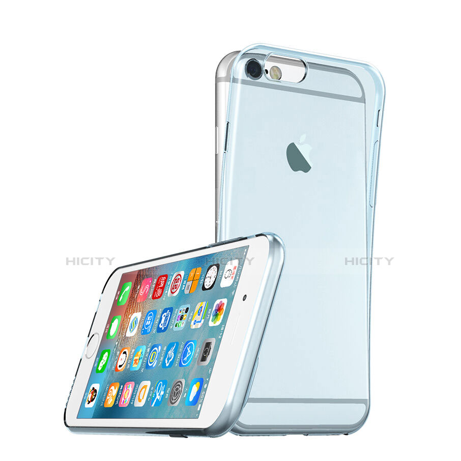 Silikon Hülle Ultra Dünn Schutzhülle Durchsichtig Transparent für Apple iPhone 6S Blau