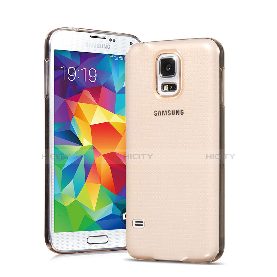 Silikon Hülle Ultra Dünn Schutzhülle Durchsichtig Transparent für Samsung Galaxy S5 Duos Plus Gold