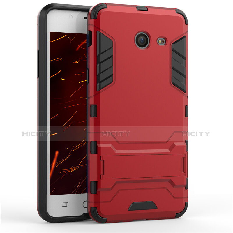 Silikon Hülle und Kunststoff Schutzhülle mit Ständer für Samsung Galaxy J5 (2017) Version Americaine Rot Plus