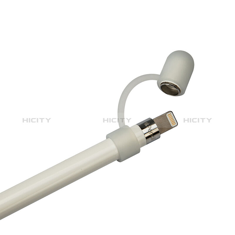 Silikon Kappenhalter Kabeladapter Tether-Kits Anti-Verloren P01 für Apple Pencil Weiß Plus