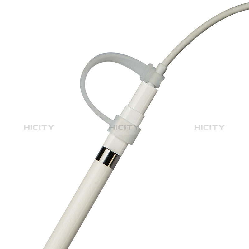 Silikon Kappenhalter Kabeladapter Tether-Kits Anti-Verloren P02 für Apple Pencil Weiß