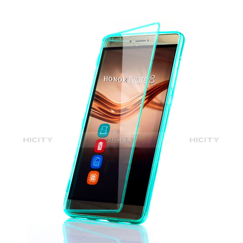 Silikon Schutzhülle Flip Tasche Durchsichtig Transparent für Huawei Honor Note 8 Grün Plus