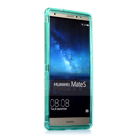 Silikon Schutzhülle Flip Tasche Durchsichtig Transparent für Huawei Mate S Hellblau