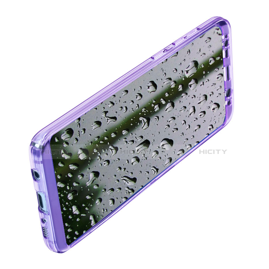 Silikon Schutzhülle Flip Tasche Durchsichtig Transparent für Samsung Galaxy S8 Violett groß