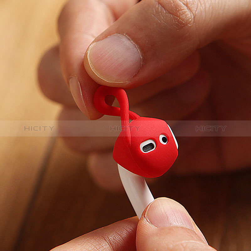 Silikon Schutzhülle Gummi Tasche für Apple AirPods Rot groß