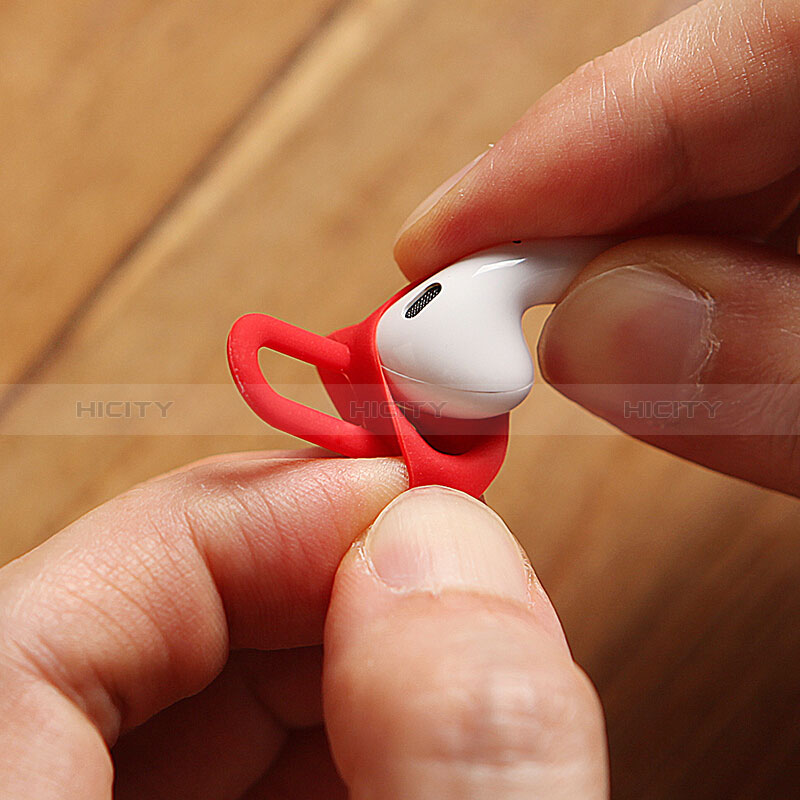 Silikon Schutzhülle Gummi Tasche für Apple AirPods Rot groß