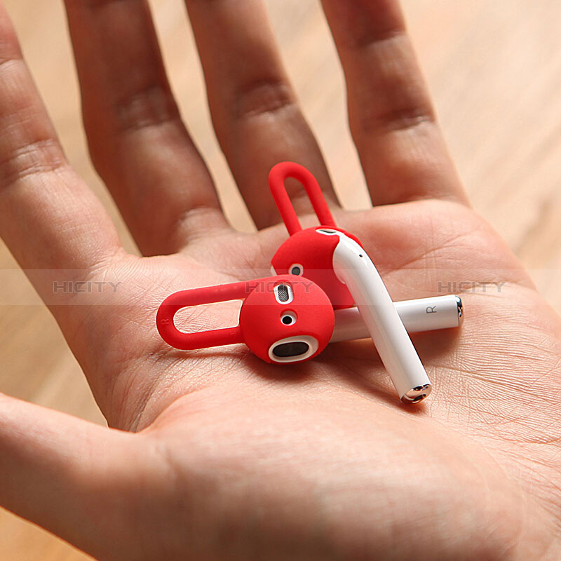 Silikon Schutzhülle Gummi Tasche für Apple AirPods Rot groß