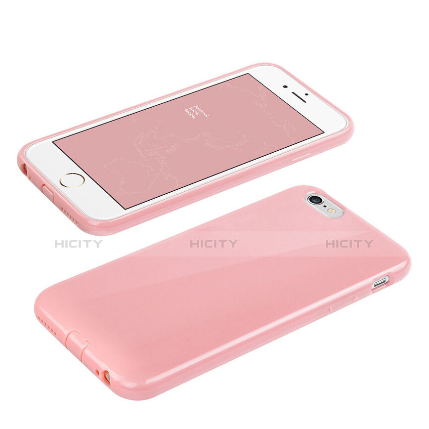 Silikon Schutzhülle Gummi Tasche für Apple iPhone 6 Plus Rosa