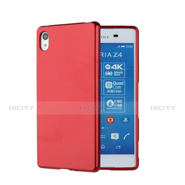 Silikon Schutzhülle Gummi Tasche für Sony Xperia Z3+ Plus Rot